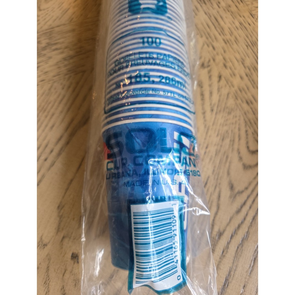 Vintage Pepsi 7oz Disposable Cups 100 Pack 9oz Plus 53 Paper Waxy NOS New Solo - Picture 3 of 11